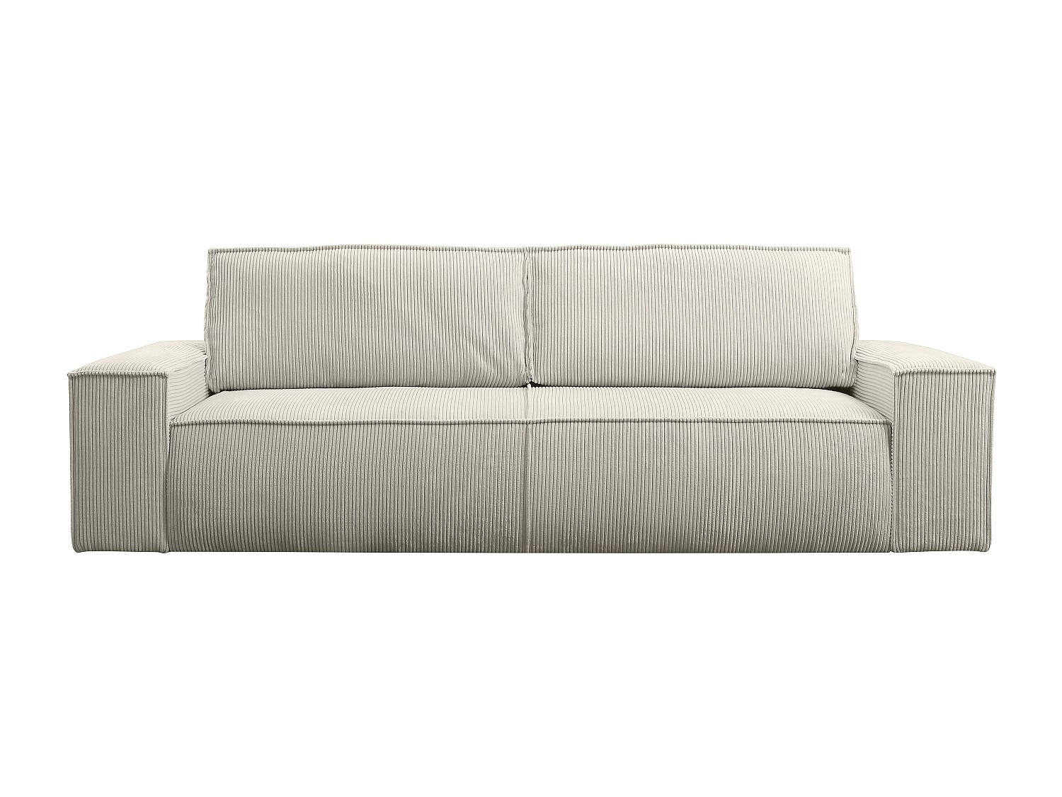 SCHLAFSOFA - 4 Personen - Samt, Stoff - Beige - - Beige, Textil (257/85/102cm) - Vente-Unique