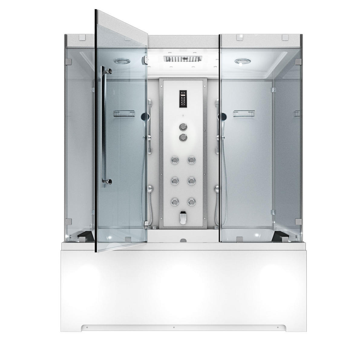 DAMPFDUSCHE Whirlpool K80-WS-EH-A-SC - Weiß, Glas/Kunststoff (100/180/228cm) - AcquaVapore by Sandra Jentho