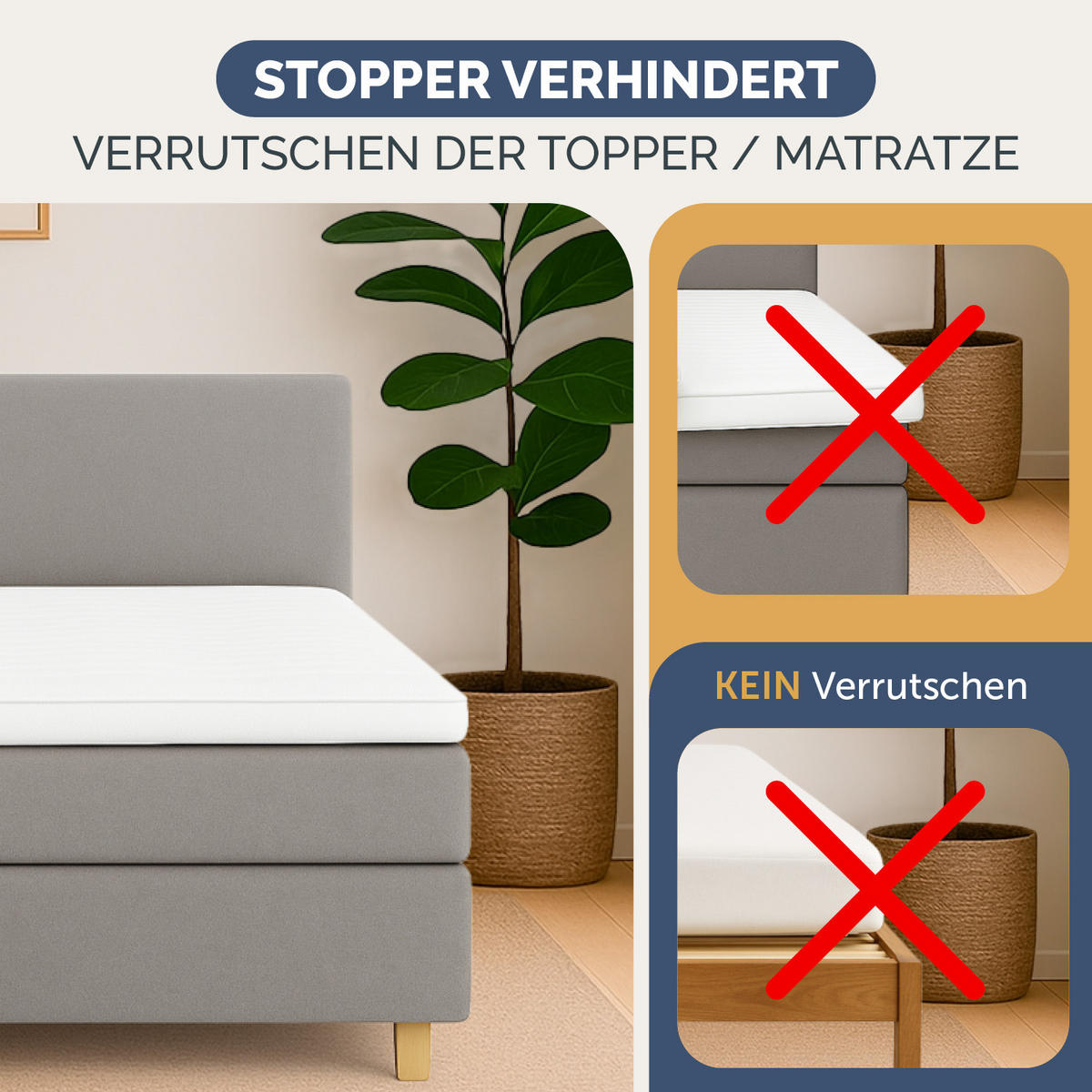 MATRATZENUNTERLAGE FÜR LATTENROST 90x200cm - Weiß, Kunststoff/Textil (90/200cm) - Blumtal