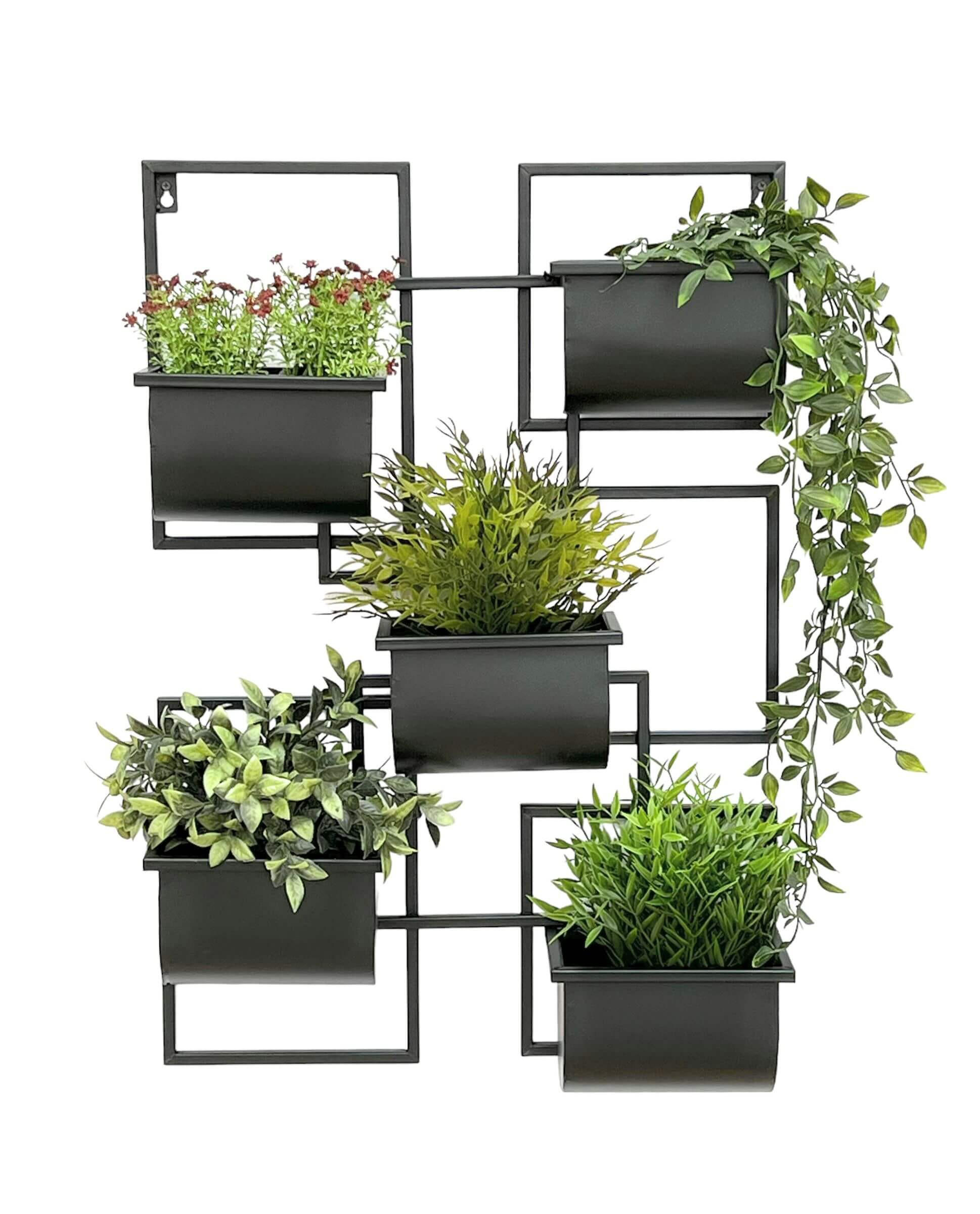 KRÄUTERREGAL Wand Metall Schwarz 48/13/70 cm - Schwarz, Metall (48/70/13cm) - DanDiBo