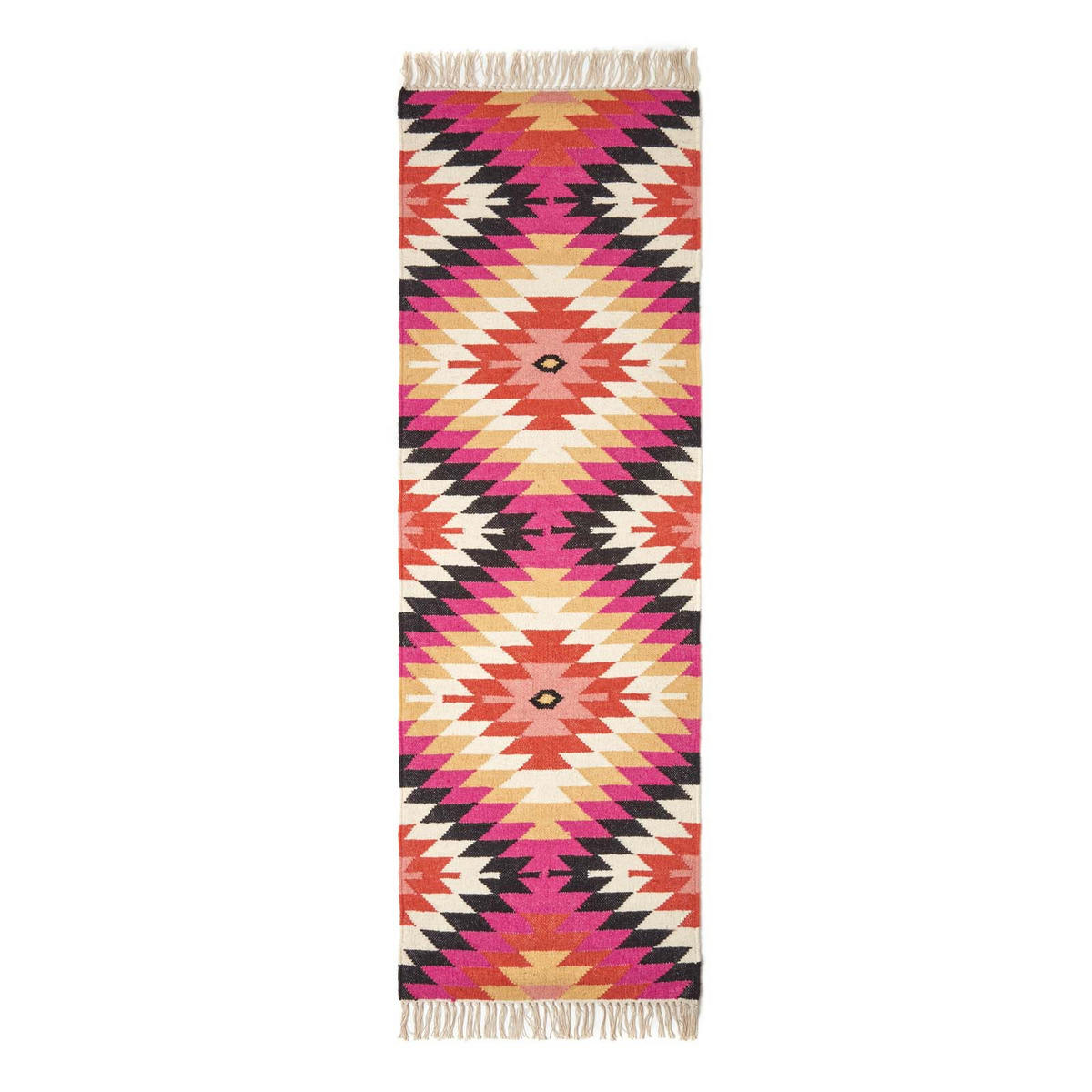 KELIM-TEPPICHLÄUFER Jakarta handgewebt 66/200 cm - Multicolor, Textil (66/200cm) - Homescapes