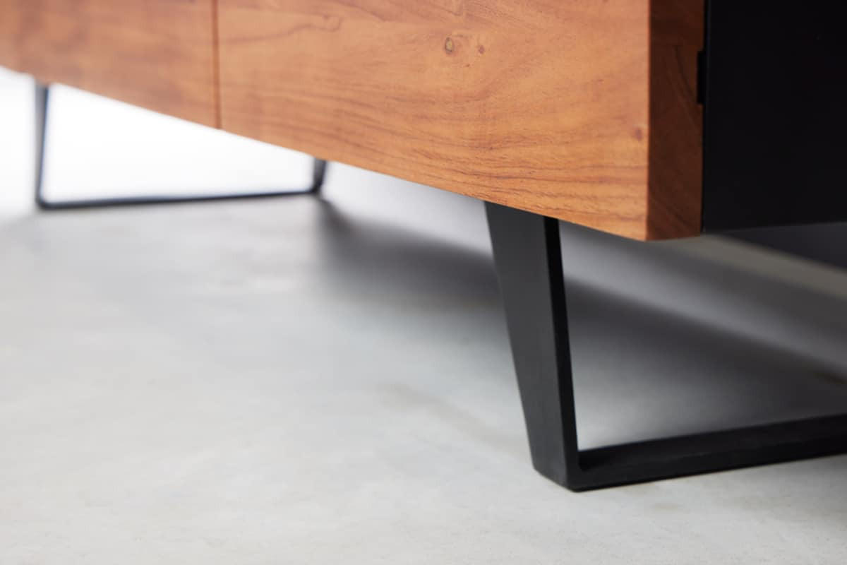 TV-LOWBOARD ORGANIC ARTWORK Akazie 140cm - Schwarz/Braun, Holz/Metall (140/50/40cm) - riess-ambiente