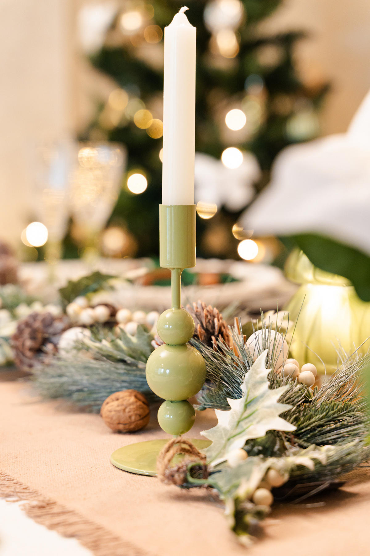 KERZENSTÄNDER 2er-Set Akesha - Grün, Metall (9/26/9cm) - Boltze Home