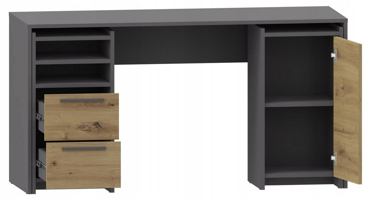 SCHREIBTISCH ALTIVO 140 Anthrazit 140/50/74 cm - Anthrazit, Holzwerkstoff (50/140/74cm) - Matkam Möbel