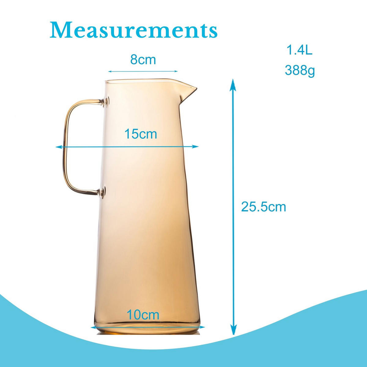 KARAFFE 1.4 Liter - Gelb, Glas (1.4L) - Intirilife