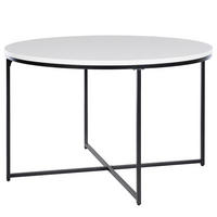 ESSTISCH - Rund - Matt Weiß / Schwarz - Schwarz/Weiß, Holzwerkstoff/Metall (120/120/76cm) - home24