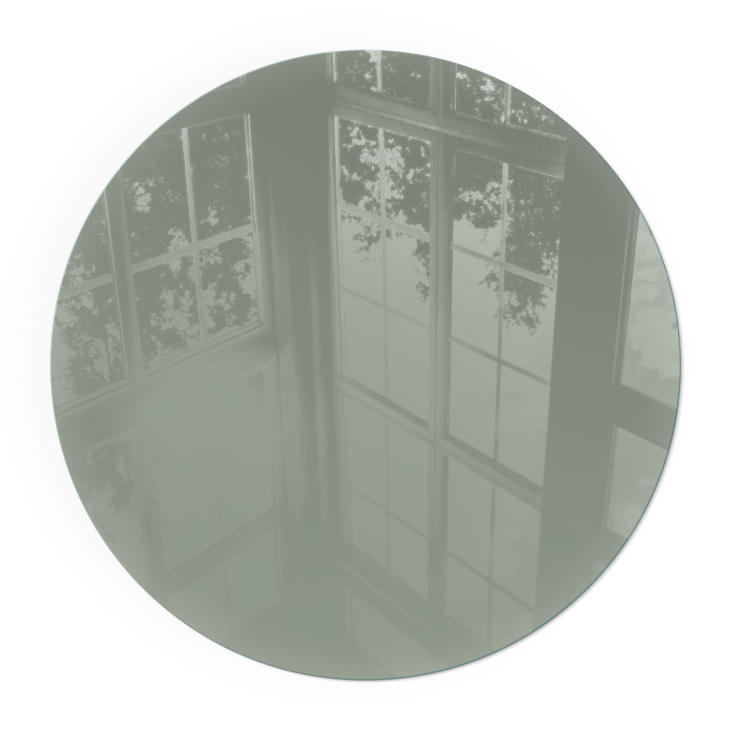 GLASPLATTE für Kamin Ø 100 cm - Grün, Glas (100/100/0.4cm) - TULUP