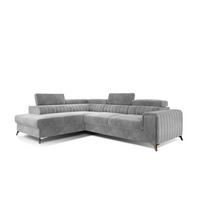 ECKSOFA - OLIVIER (Links, Silber) - Silberfarben, Textil (275/205cm) - Möblo
