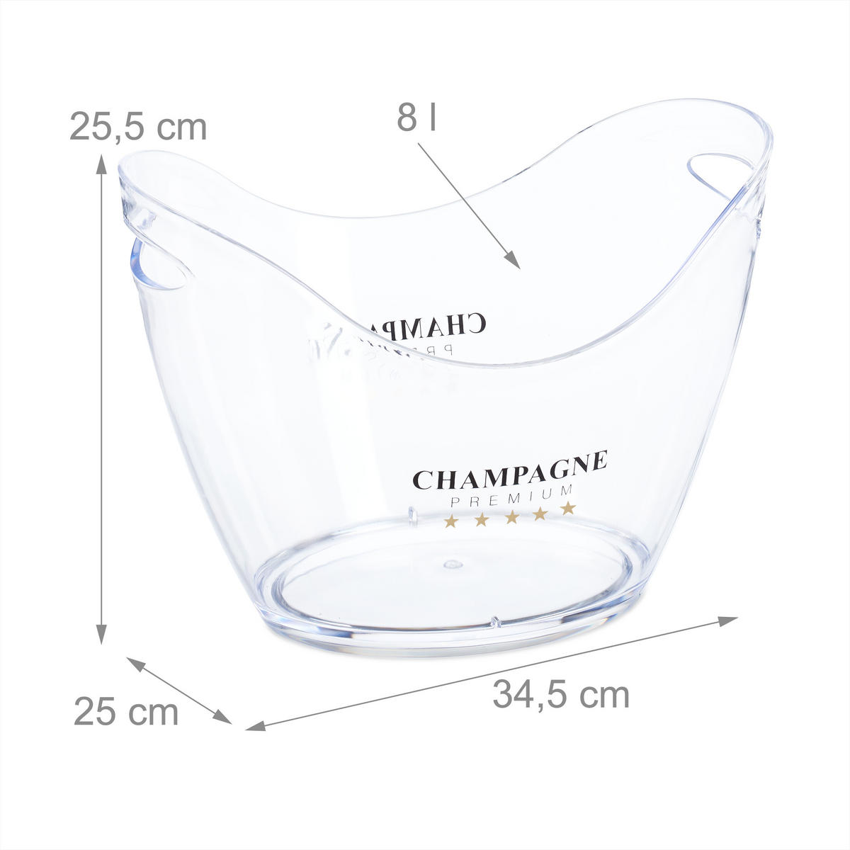 EISEIMER - Transparent, Kunststoff (34.5/25.5cm) - Relaxdays