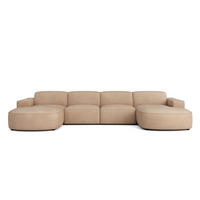 ECKSOFA Cursal Round U-Form, Stoff Salvador, Beige - Beige, Holz (364/166cm) - Kaiser Möbel