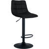 BARHOCKER Lederlook schwarz - Schwarz, Textil/Metall (43/87/46.5cm) - CLP