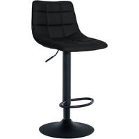 BARHOCKER Lederlook schwarz - Schwarz, Textil/Metall (43/87/46.5cm) - CLP