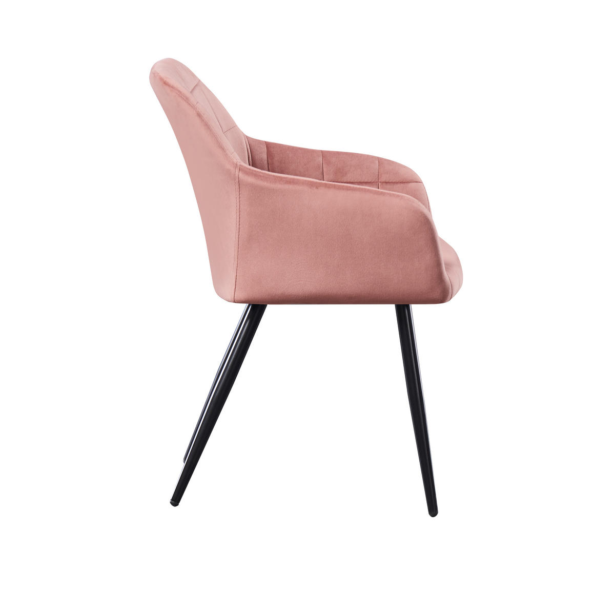 ESSZIMMERSTUHL Samt 4-teilig Rosa - Pink, Metall (55/82/59cm) - Life Interiors