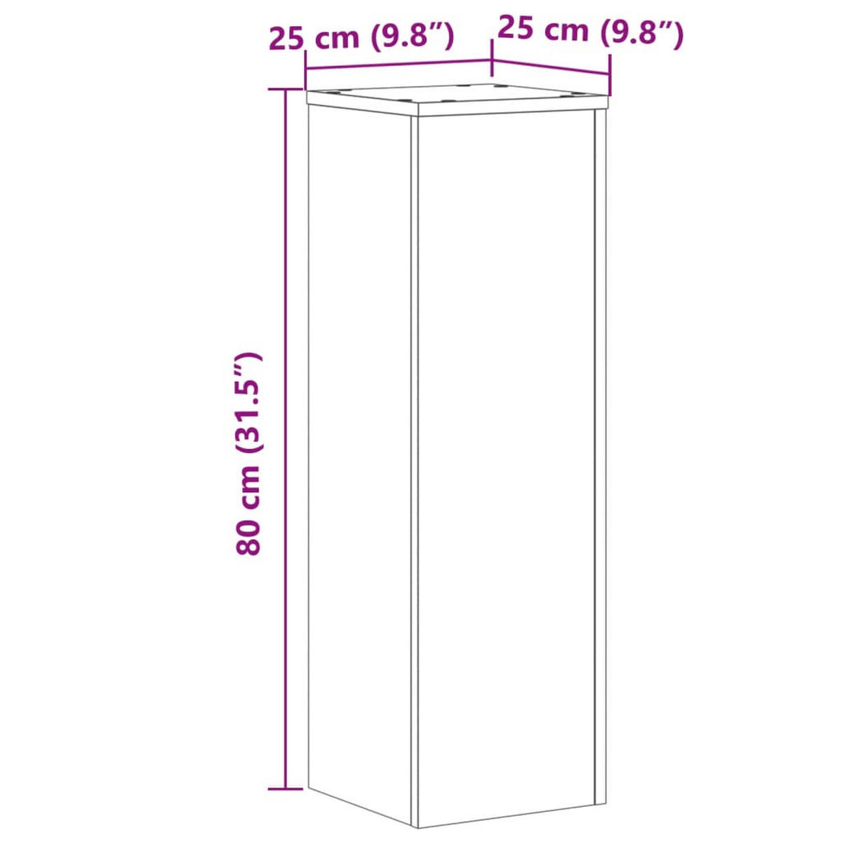PFLANZENSTÄNDER 2er Set Altholz-Optik 25/25/80 Cm Holzwerkstoff - Braun, Holzwerkstoff (25/80/25cm) - vidaXL