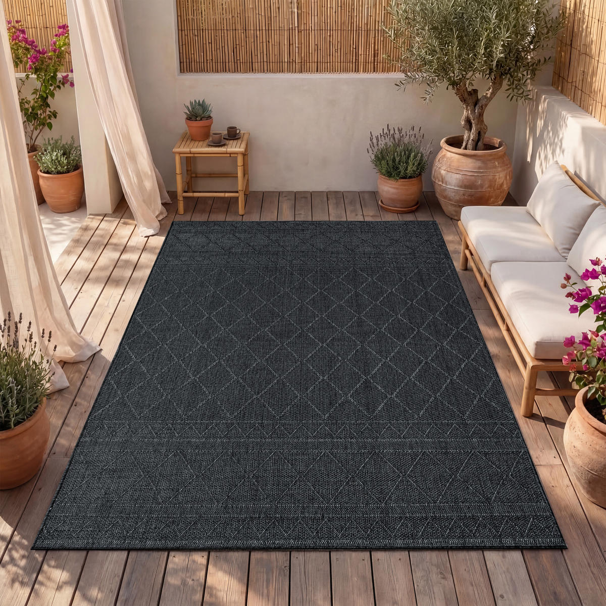 OUTDOORTEPPICH 80/250 cm Vermont 191 - Anthrazit, Textil (80/250cm) - Paco Home