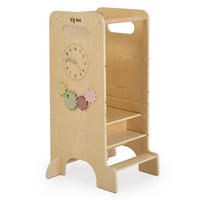 LERNTURM Big Ben 4 in 1 hellbraun 48 x 57 cm, Lernturm, Hochstuhl, Rutsche, Tafel, Uhranzeige, Motorik - Braun, Holzwerkstoff (57/90/481cm) - Moni