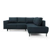 ECKSOFA Rodario Dunkelblau Velours - Schwarz/Dunkelblau, Textil/Metall (247/187cm) - Selsey