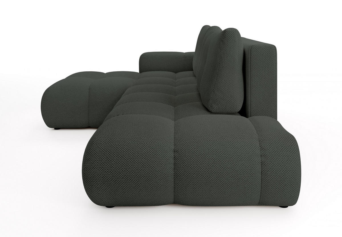 ECKSOFA DUCA L-S Grau Jersey mit Schlaffunktion - Dunkelgrau, Holz (266.5/266.5cm) - MASSENO