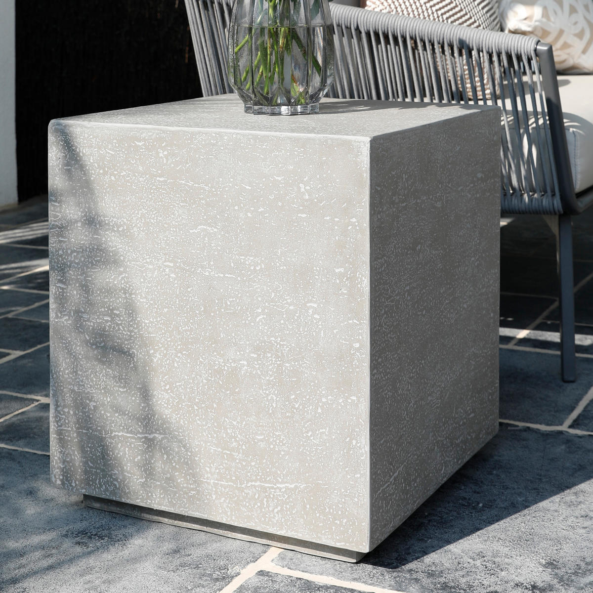 BEISTELLTISCH TEVERE aus GF-Beton, Wetterbeständig, 45x45x51 cm - Grau, Naturmaterialien (45/45/51cm) - Elementi