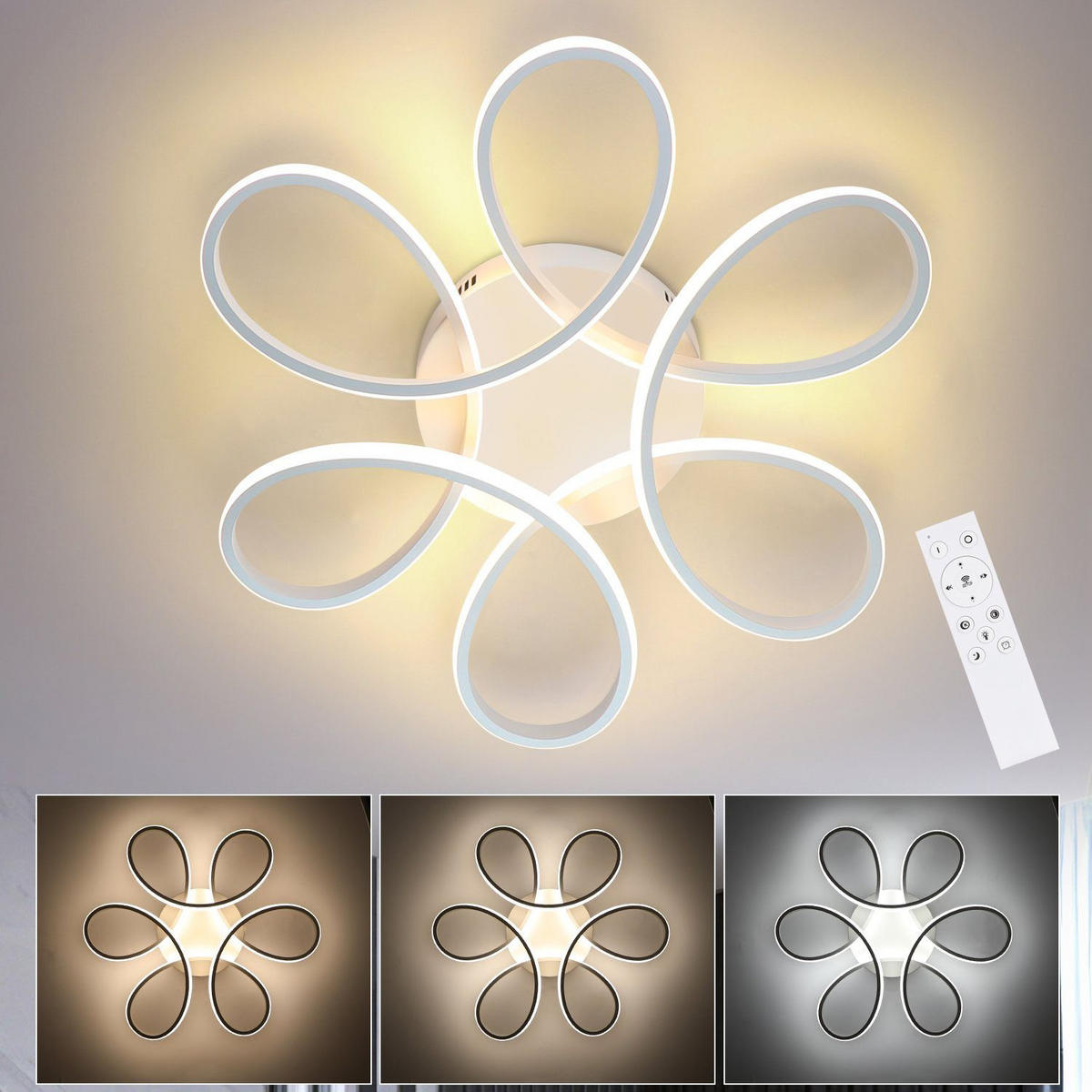 LED-DECKENLEUCHTE Naxis 50/50/9 cm - Weiß, Metall (50/50/9cm) - Nettlife
