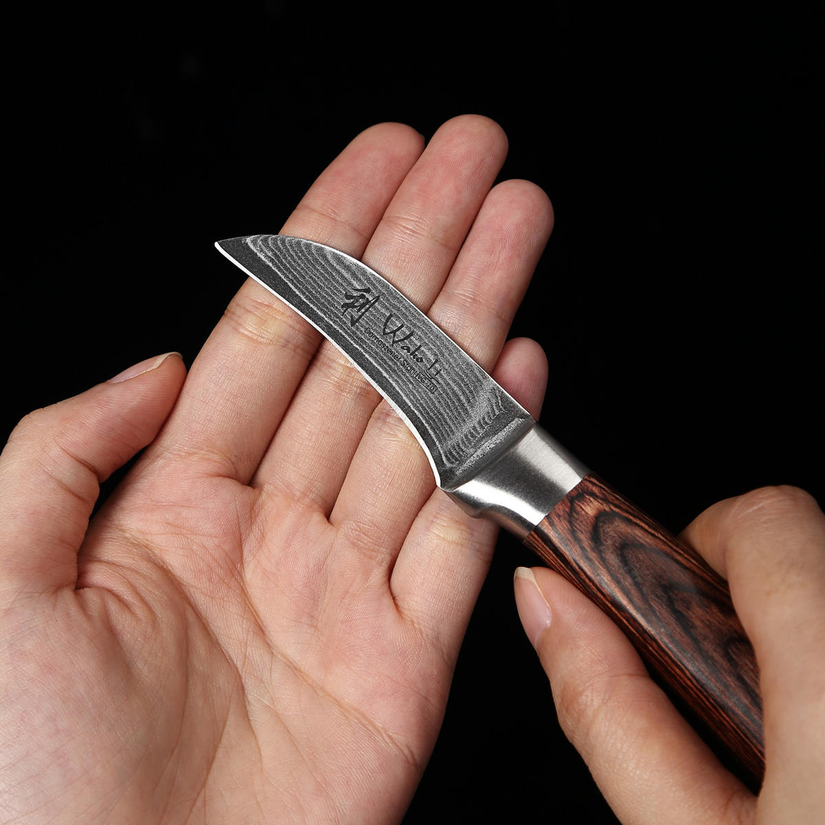 SCHÄLMESSER Edib Damast - Braun, Holz/Metall (17cm) - Wakoli