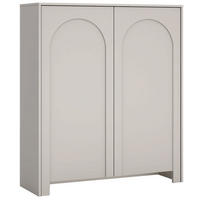 HIGHBOARD Amaro, Hochkommode mit 2 Türen, gefrästen Bogenfronten, Push-to-Open, Kaschmir - Kaschmir, Holzwerkstoff (103/119/35cm) - Beautysofa
