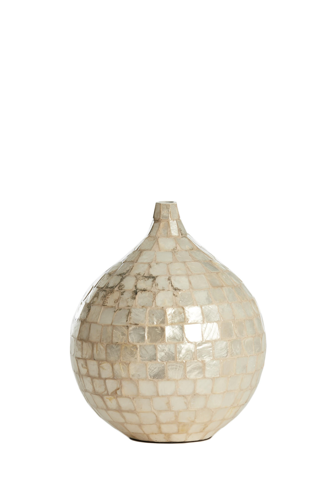 VASE Elorza Weiß Ø22/25 cm - Weiß, Holz (25cm) - Light & Living