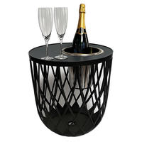 BEISTELLTISCH MIT EDELSTAHL-WEINKÜHLER Dubai schwarz 45 cm - Schwarz, Kunststoff (45/45/45cm) - COOTAB Cooler Table
