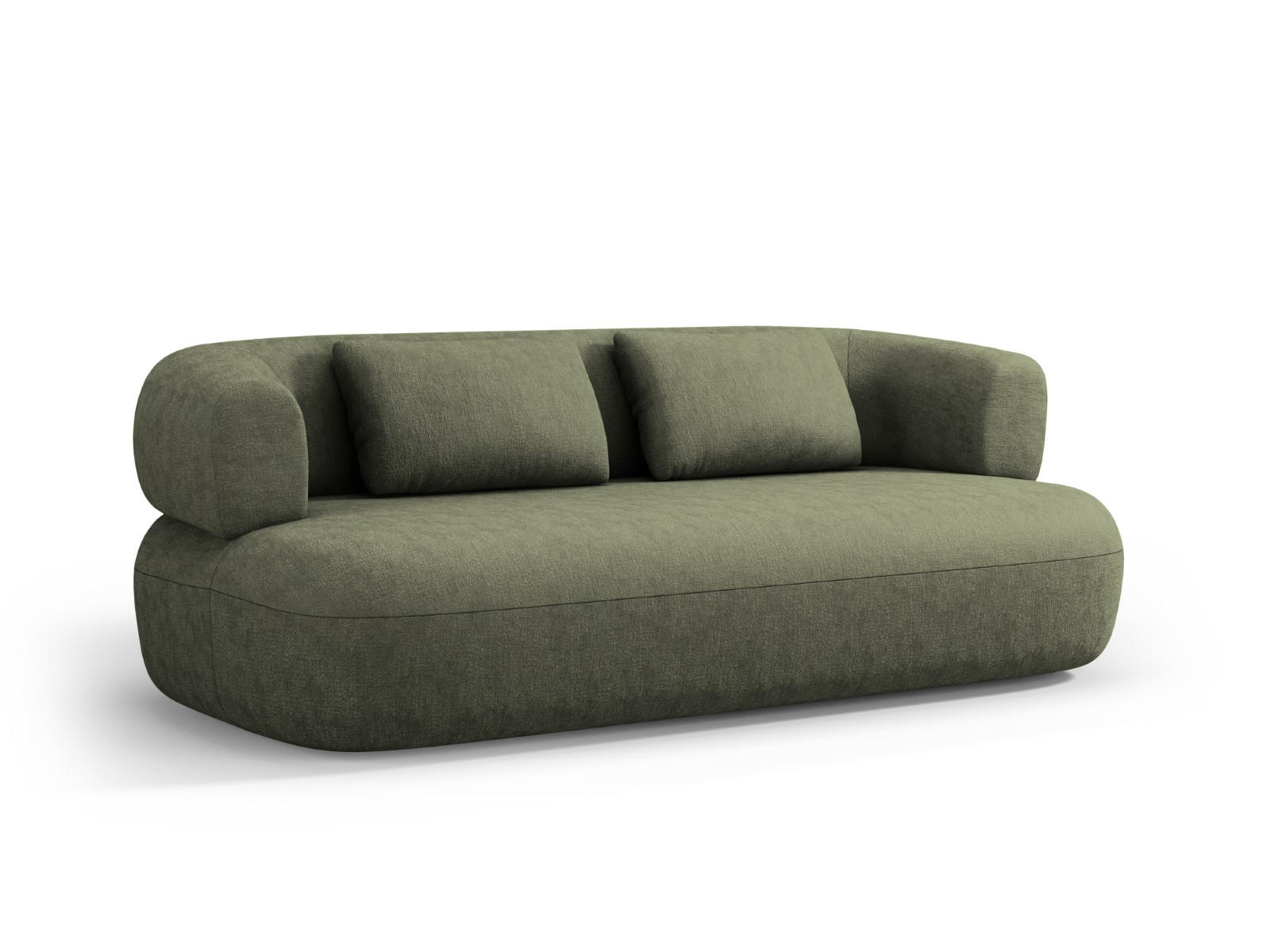 SOFA Jenny aus Chenille-Stoff grün 3 Sitzplätze - Grün, Textil (90/73/178cm) - Micadoni