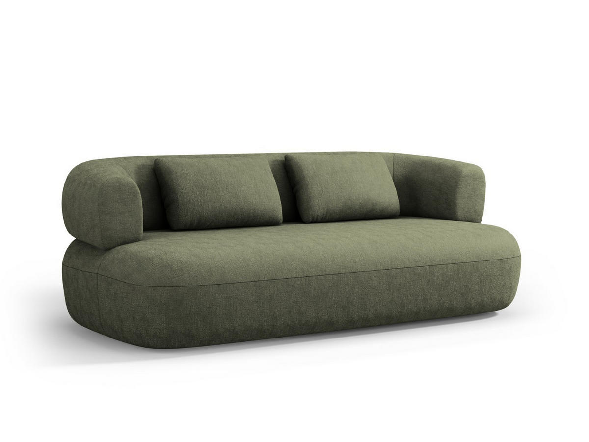 SOFA Jenny aus Chenille-Stoff grün 3 Sitzplätze - Grün, Textil (90/73/178cm) - Micadoni