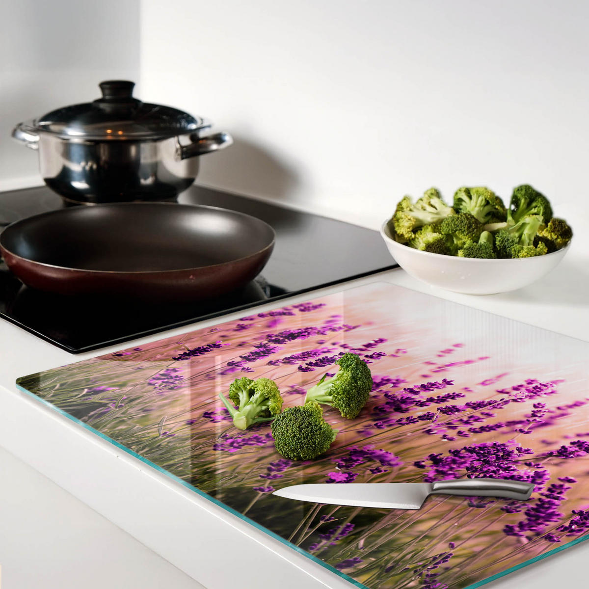 GLASPLATTE 60x52 cm Lavendel - Lila, Glas (60/0.4/52cm) - TULUP