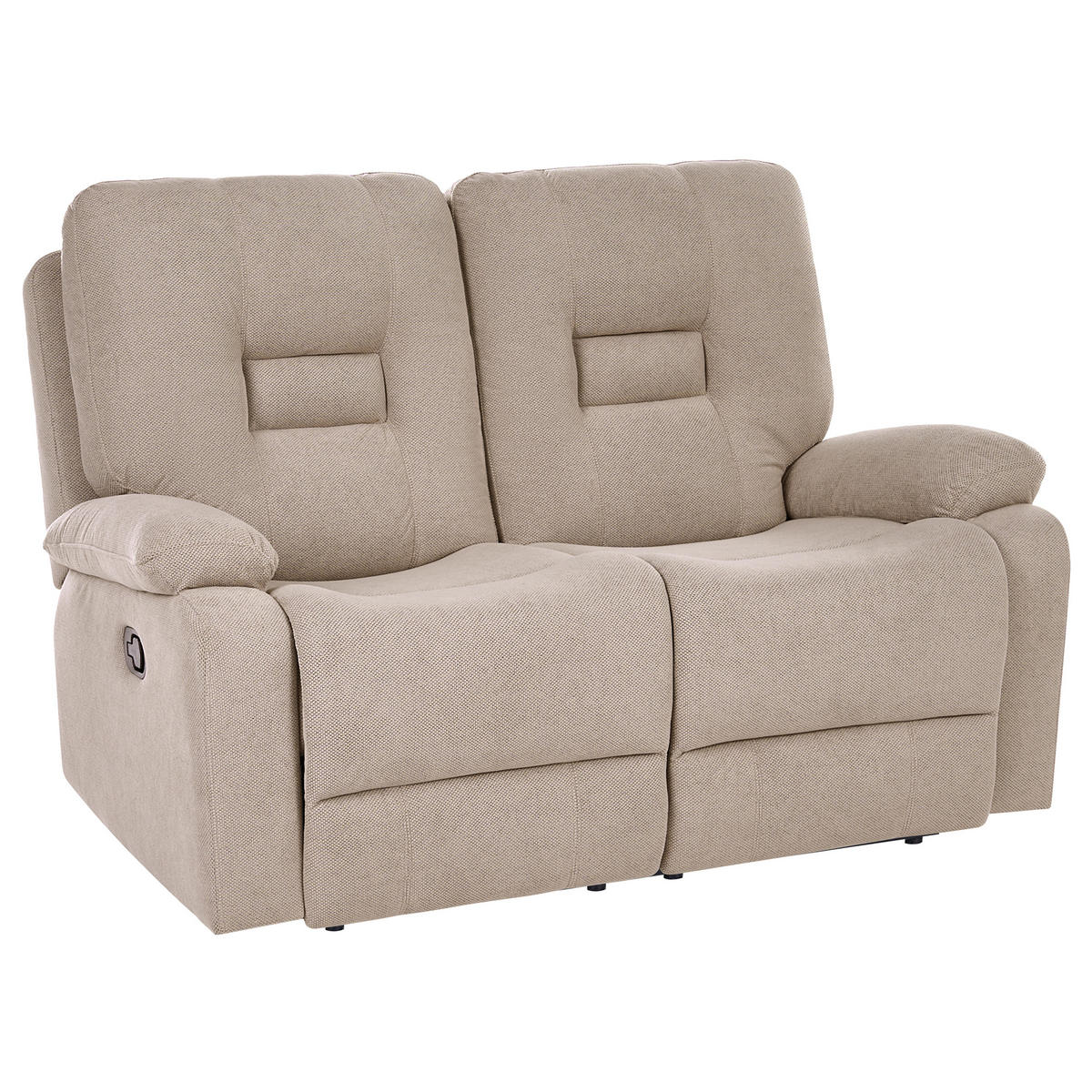 SOFA manuell verstellbar 2-Sitzer Stoff Taupe Bergen - Taupe, Textil (146/101/73cm) - Beliani