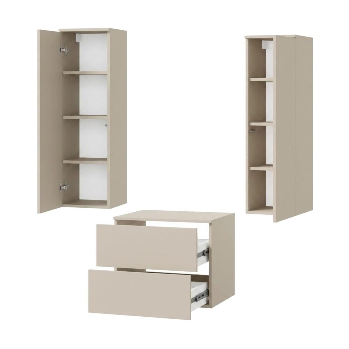 BADMÖBEL-SET Color Kaschmir 3-Teilig (2S 60 + 1D 100 X2) - Kaschmir, Holzwerkstoff (120/160/45cm) - mzm24