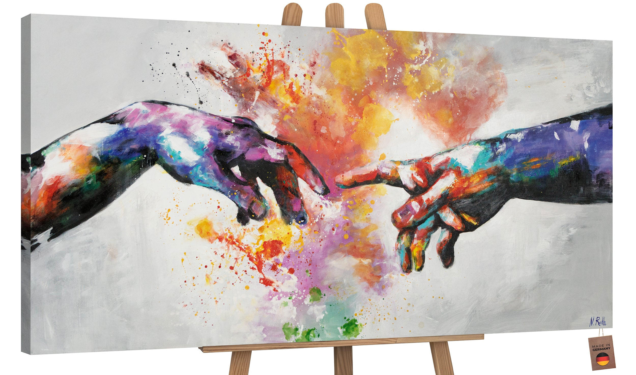 GEMÄLDE Galaktisch auf Keilrahmen 140x70 cm - Multicolor, Holz (140/70cm) - YS-art gallery