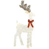 137ER LED Rentier, Weihnachtsdeko in warmweiß, Weihnachtsbeleuchtung - Silberfarben, Textil (25/135/66cm) - Outsunny