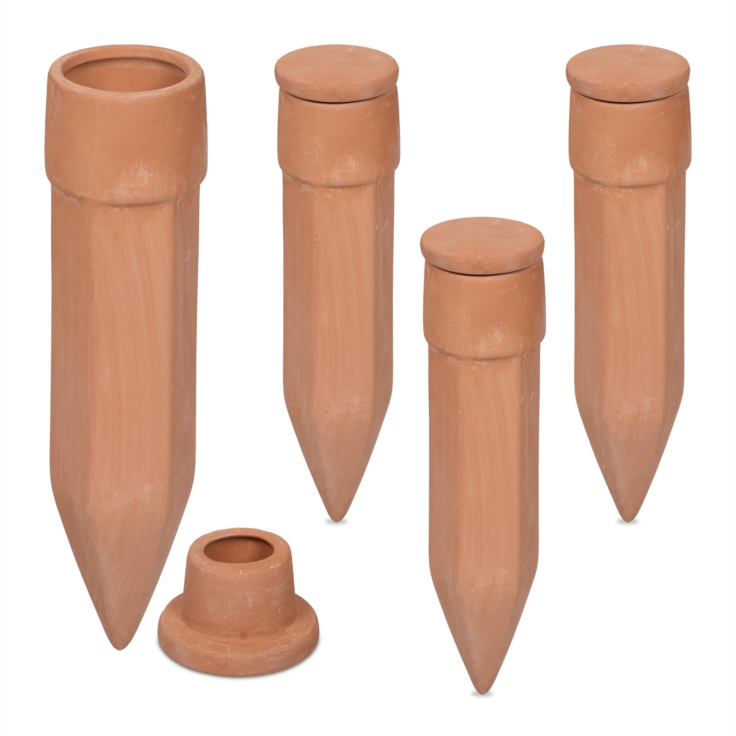 4XTONKEGEL - Hellbraun, Keramik (5/19.5/5cm) - Relaxdays