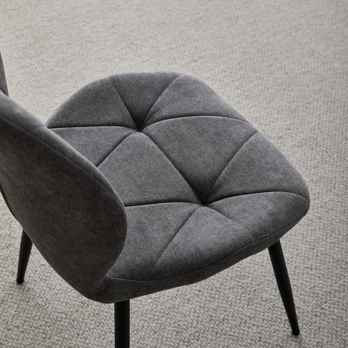 ESSZIMMERSTÜHLE 6er-Set Stoff Dunkelgrau - Anthrazit, Textil (43/86/47.5cm)