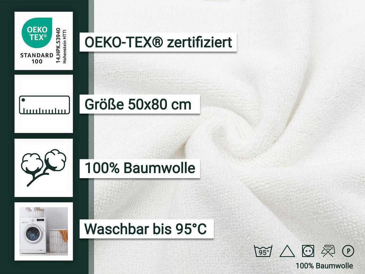 BADEMATTE, 2er-Set, 50x80 cm, 100% Baumwolle - Weiß, Textil (50/80cm) - Zollner