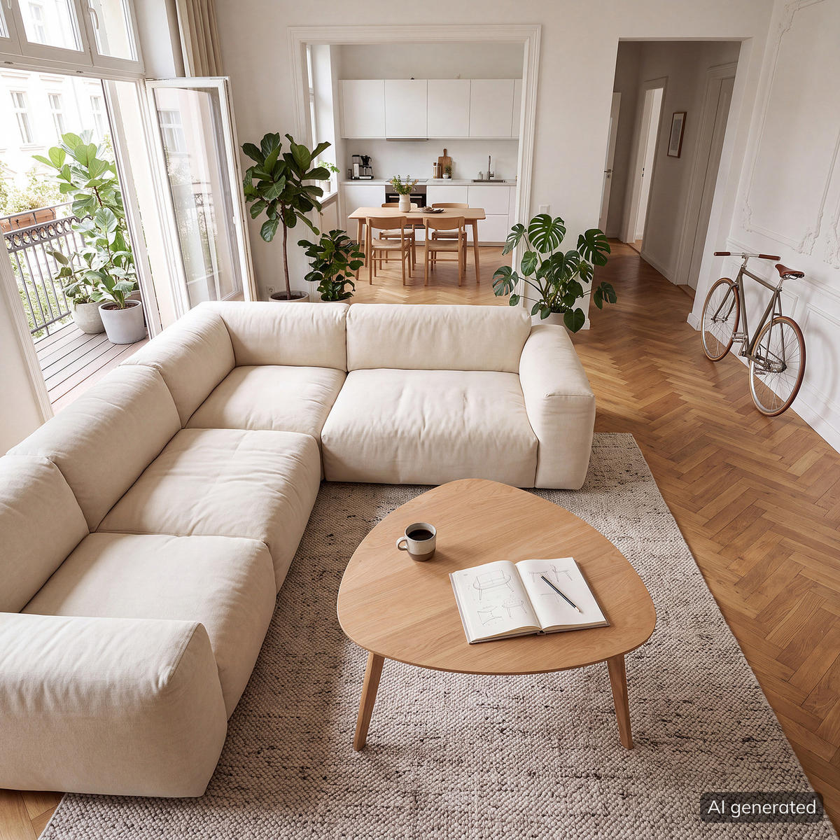 COUCHTISCH - Eiche teilmassiv - Eichefarben, Holz/Holzwerkstoff (80/80/40cm) - home24