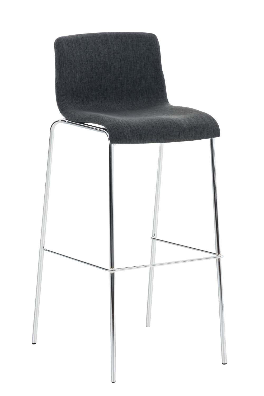 BARHOCKER Stoff Dunkelgrau - Chromfarben/Dunkelgrau, Textil/Metall (43/100/48cm) - CLP