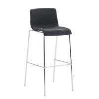 BARHOCKER Stoff Dunkelgrau - Chromfarben/Dunkelgrau, Textil/Metall (43/100/48cm) - CLP