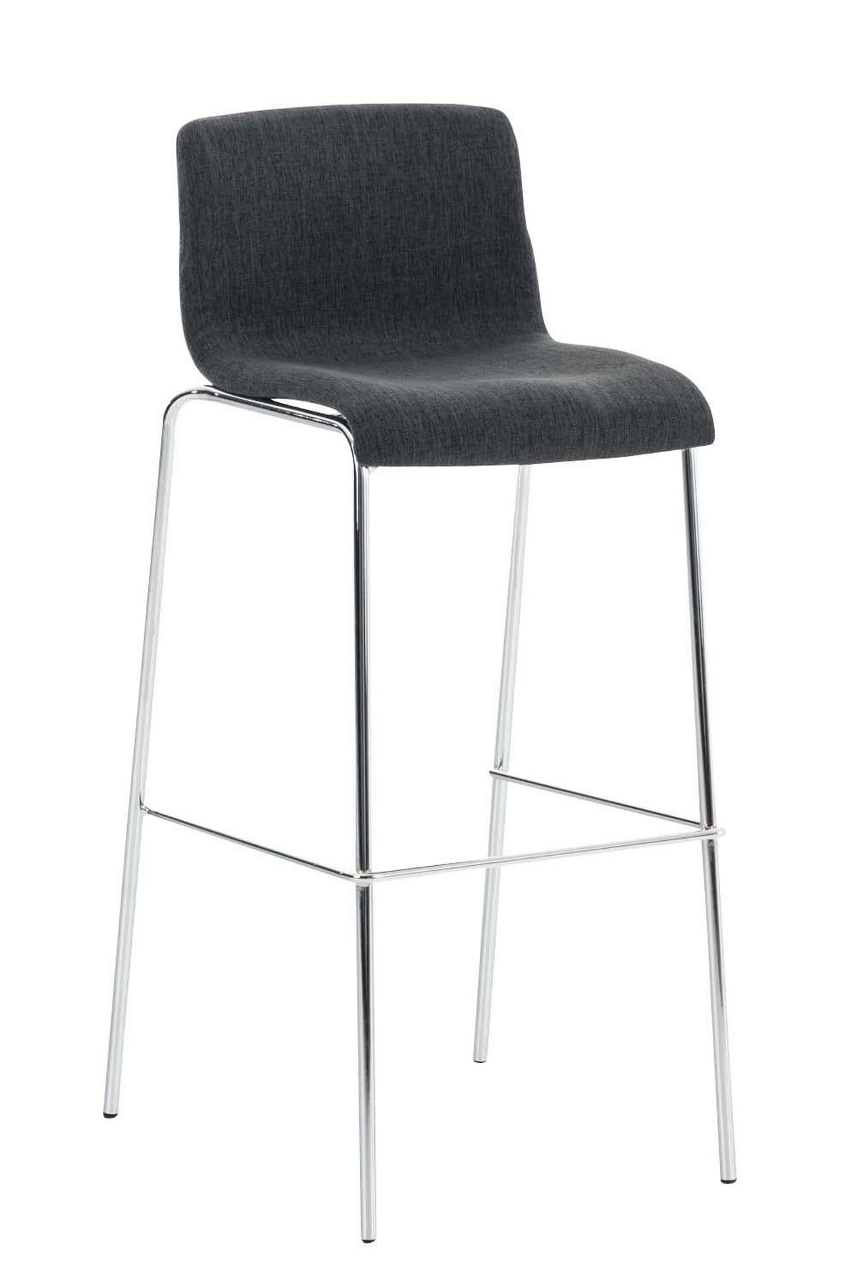BARHOCKER Stoff Dunkelgrau - Chromfarben/Dunkelgrau, Textil/Metall (43/100/48cm) - CLP
