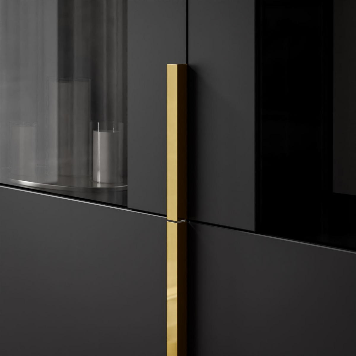 VITRINE MIRACLE mit Glasfront Schwarz - Schwarz, Holzwerkstoff (104/180/39cm) - Lookway