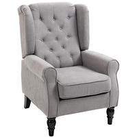 KŘESLO 86/74/102 cm šedé z polyesteru s vysokým opěradlem a knoflíkovým prošíváním - šedá, textil (86/102/74cm) - OKWISH