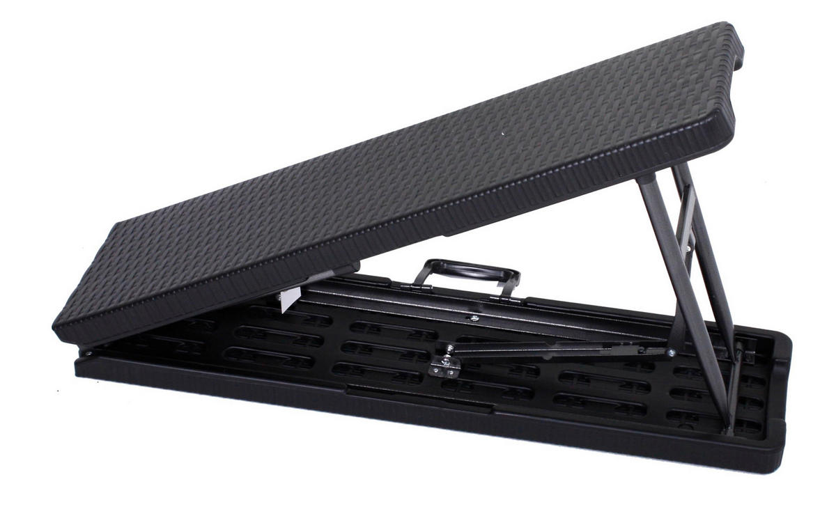 BIERZELTGARNITUR Rita 3-teilig Tisch & 2x Bank Schwarz - Schwarz, Kunststoff - DELUKE