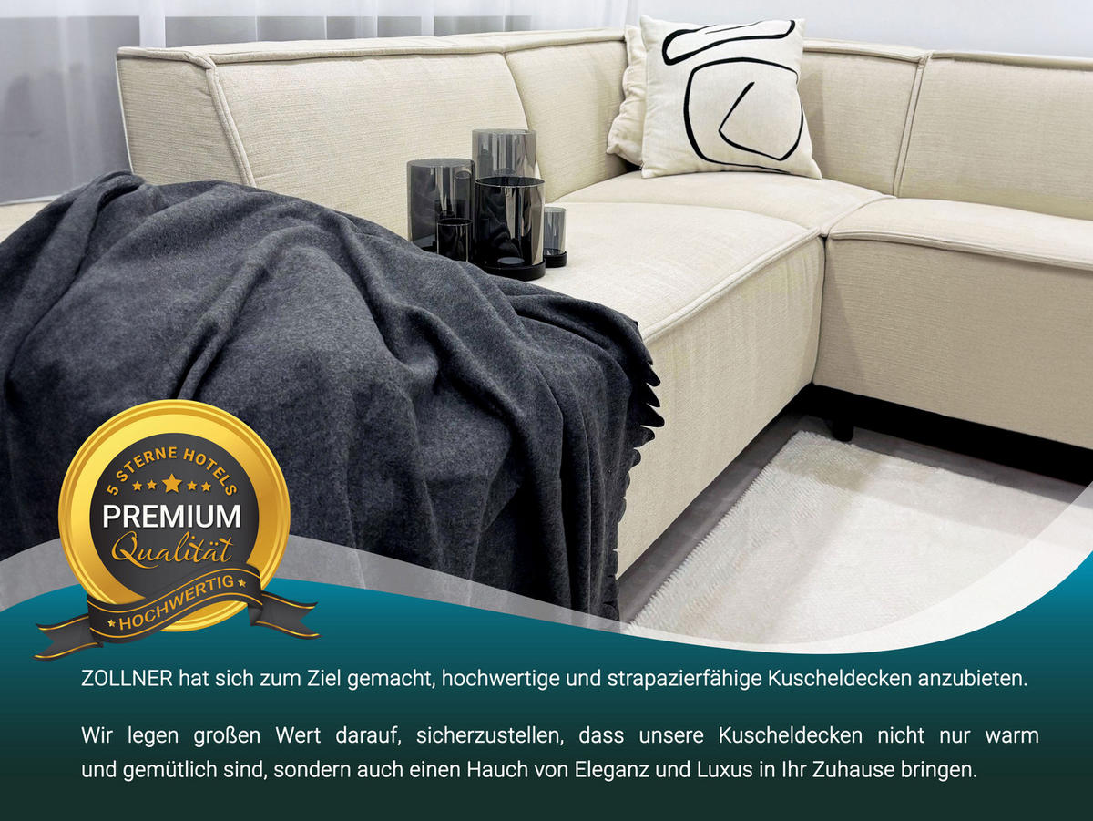 KUSCHELDECKE, 130x170 cm, 100% Polyester, Grau - Grau, Textil (130/170cm) - Zollner