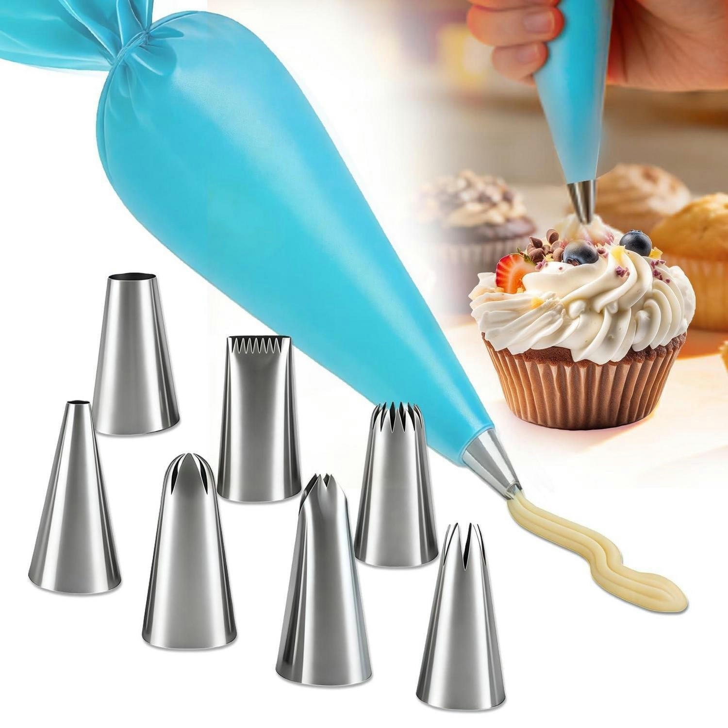 SPRITZBEUTEL Set 8-teilig Blau - Blau, Kunststoff (15/5/20cm)