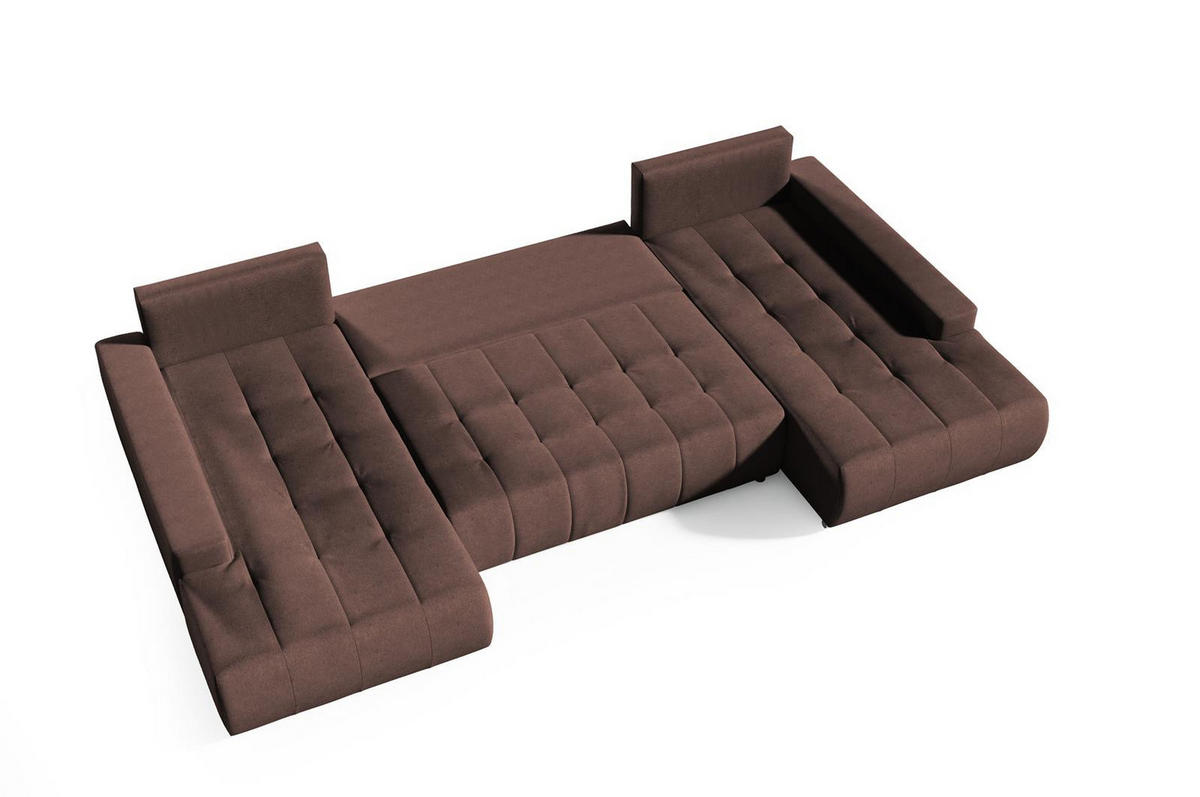 ECKSOFA U-Form für Wohnzimmer MONA Braun - Braun, Holzwerkstoff (350/85/185cm) - Compleo24