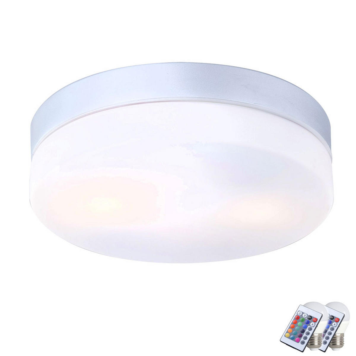 LED AUSSENDECKENLEUCHTE VRANOS Silber - Silberfarben, Glas (24/24/6.5cm)