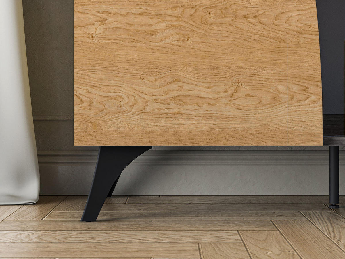 LOWBOARD – 180 cm – Toscania – Eichefarben - Eichefarben, Holzwerkstoff (180/52/40cm) - hi-markt